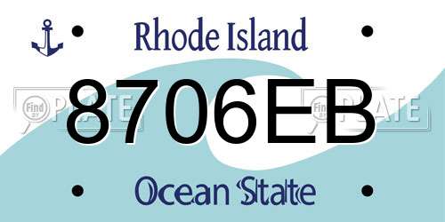 8706EB Rhode Island License Plate