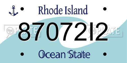 87072I2 Rhode Island License Plate