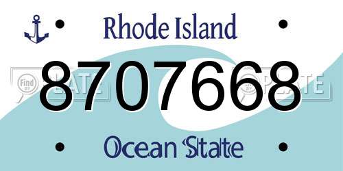 8707668 Rhode Island License Plate