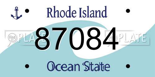 87084 Rhode Island License Plate