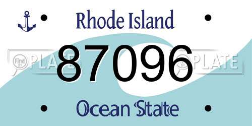 87096 Rhode Island License Plate