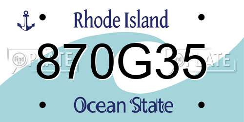 870G35 Rhode Island License Plate