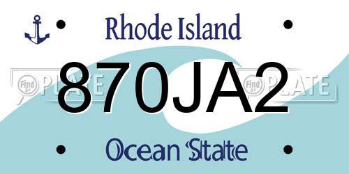 870JA2 Rhode Island License Plate