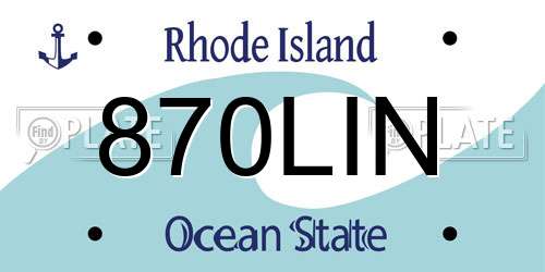 870LIN Rhode Island License Plate