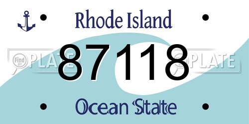 87118 Rhode Island License Plate