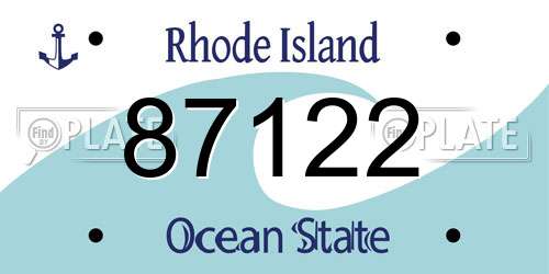 87122 Rhode Island License Plate