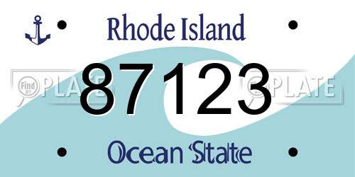87123 Rhode Island License Plate