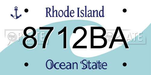 8712BA Rhode Island License Plate