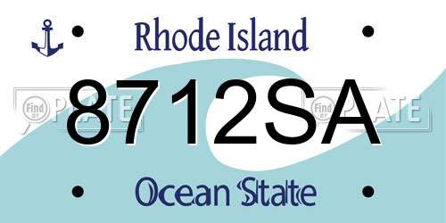 8712SA Rhode Island License Plate
