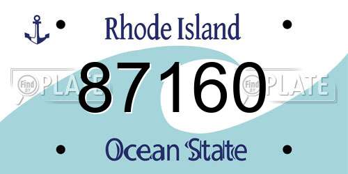 87160 Rhode Island License Plate