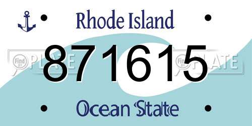 871615 Rhode Island License Plate