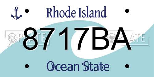 8717BA Rhode Island License Plate