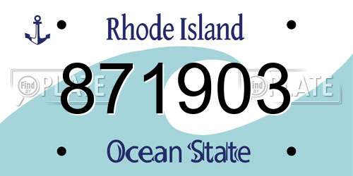 871903 Rhode Island License Plate
