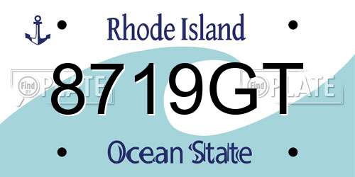8719GT Rhode Island License Plate