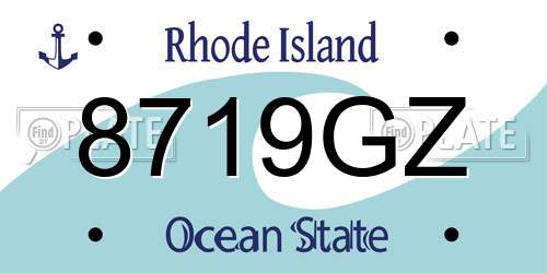 8719GZ Rhode Island License Plate