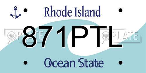 871PTL Rhode Island License Plate