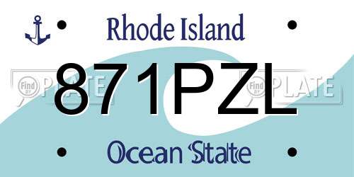 871PZL Rhode Island License Plate