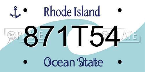 871T54 Rhode Island License Plate