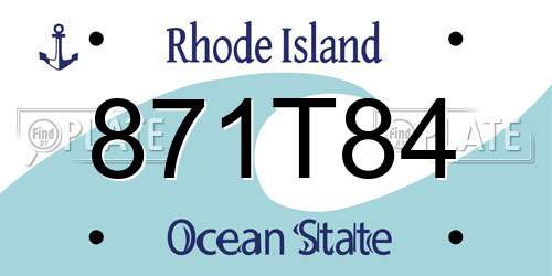 871T84 Rhode Island License Plate