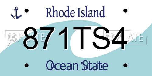 871TS4 Rhode Island License Plate