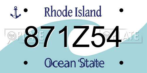 871Z54 Rhode Island License Plate