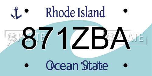 871ZBA Rhode Island License Plate