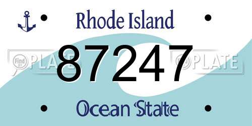 87247 Rhode Island License Plate