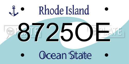 8725OE Rhode Island License Plate