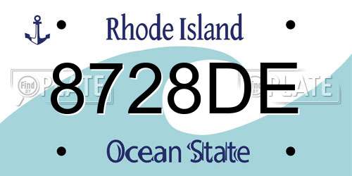 8728DE Rhode Island License Plate