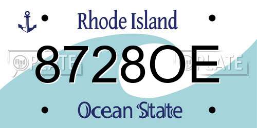 8728OE Rhode Island License Plate