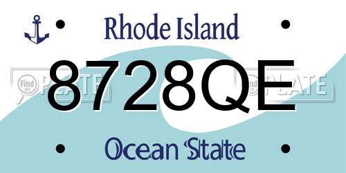 8728QE Rhode Island License Plate