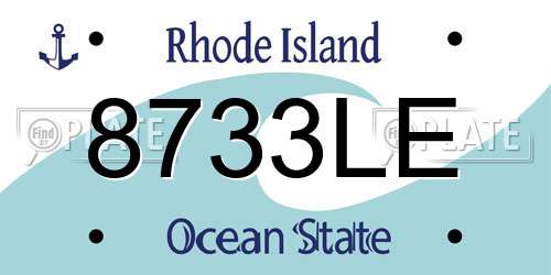 8733LE Rhode Island License Plate