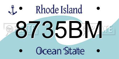 8735BM Rhode Island License Plate
