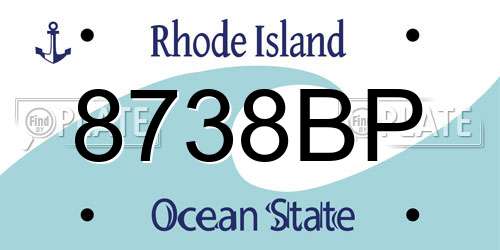 8738BP Rhode Island License Plate