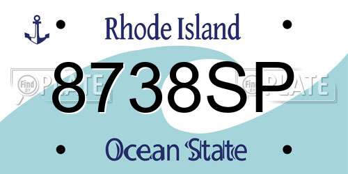 8738SP Rhode Island License Plate