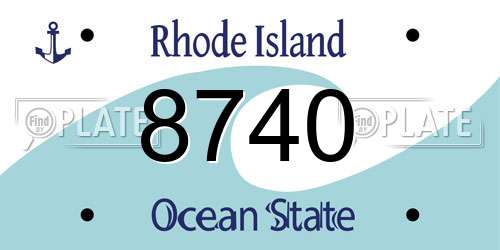 8740 Rhode Island License Plate