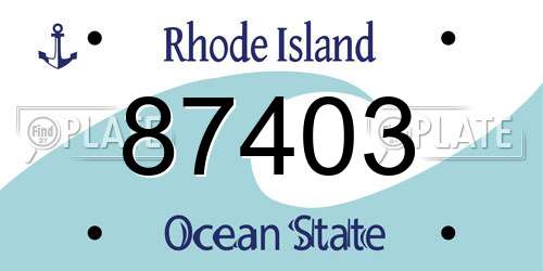 87403 Rhode Island License Plate