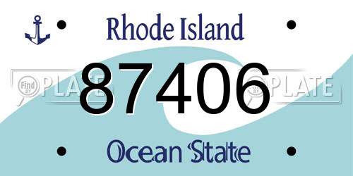 87406 Rhode Island License Plate