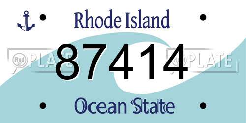 87414 Rhode Island License Plate