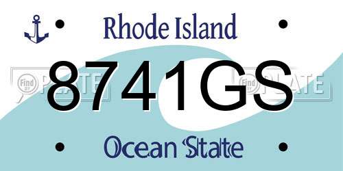 8741GS Rhode Island License Plate