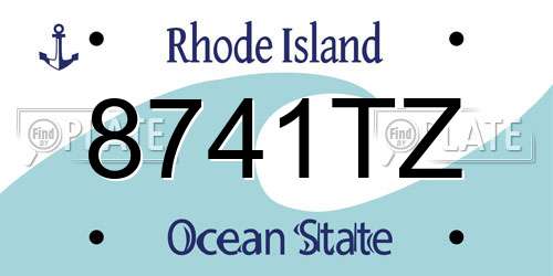 8741TZ Rhode Island License Plate