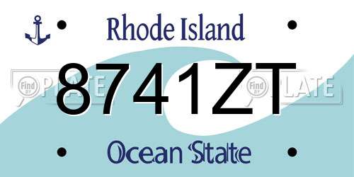 8741ZT Rhode Island License Plate