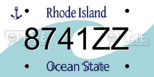 8741ZZ Rhode Island License Plate