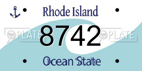 8742 Rhode Island License Plate