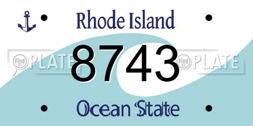 8743 Rhode Island License Plate