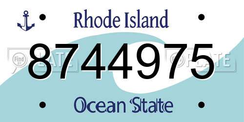8744975 Rhode Island License Plate