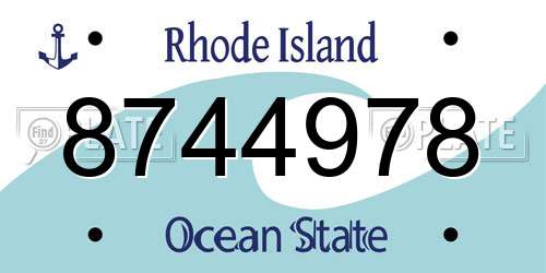 8744978 Rhode Island License Plate