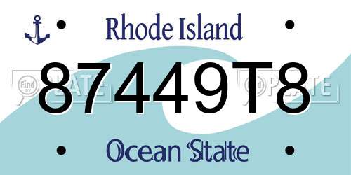 87449T8 Rhode Island License Plate