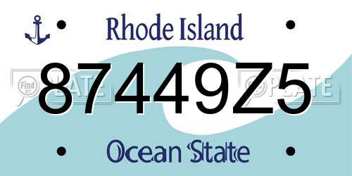 87449Z5 Rhode Island License Plate