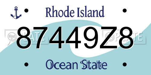 87449Z8 Rhode Island License Plate